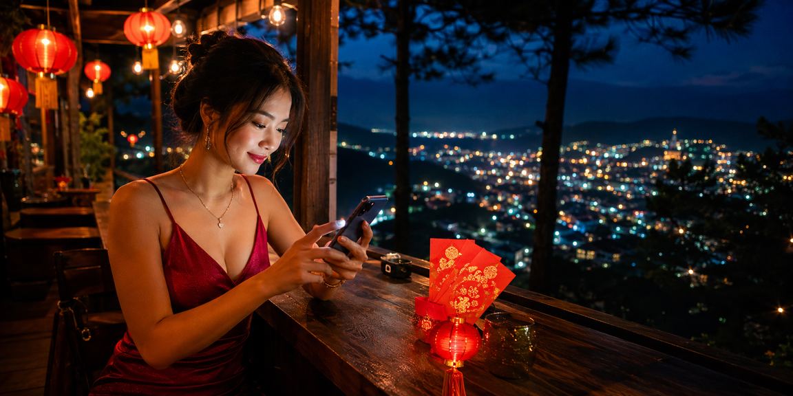 Không khí lễ hội Đà Lạt với đèn lồng đỏ rực – hình ảnh vui tươi gợi cảm hứng đăng ký tài khoản mới